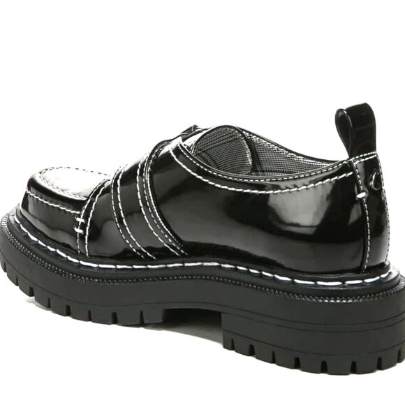 NEW Black Patent Slip-On Lug Sole Oxford Loafer Edelle by Circus by Sam Edelman - Picture 4 of 12